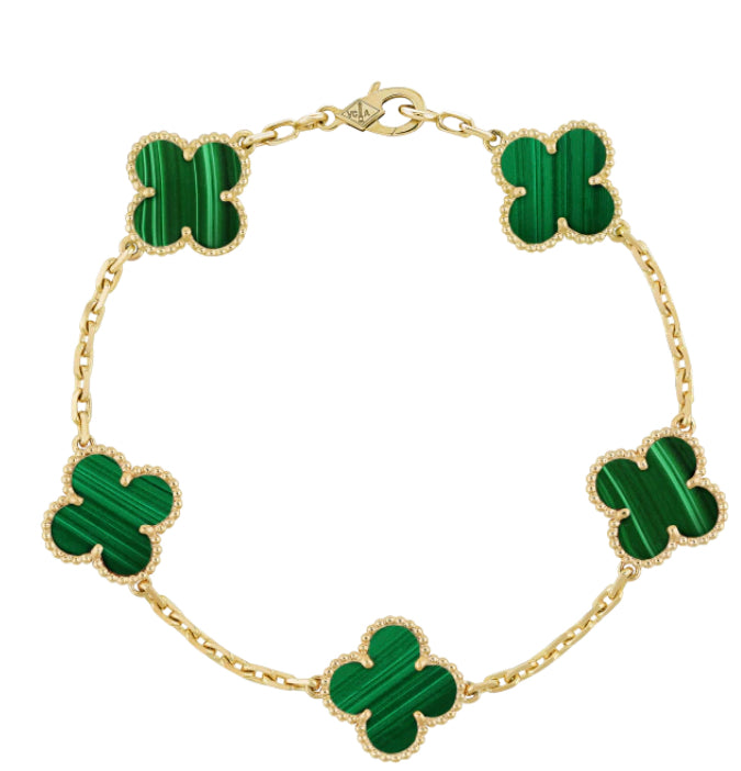 Van Cleef 5 motifs Gold bracelet