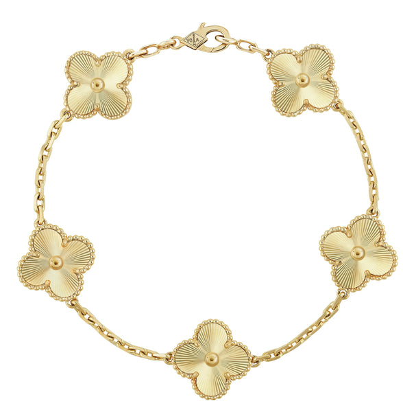 Van Cleef 5 motifs Gold bracelet