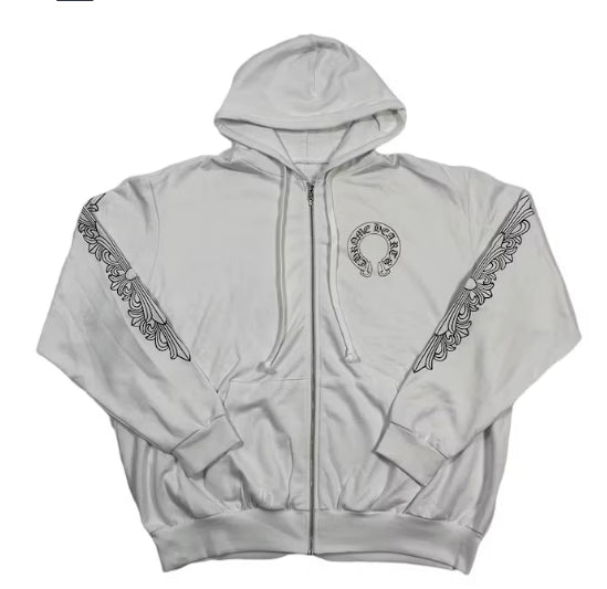 Chrome Hearts Horseshoe Zip Up Hoodie.