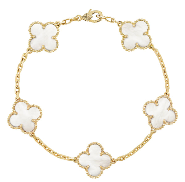 Van Cleef 5 motifs Gold bracelet