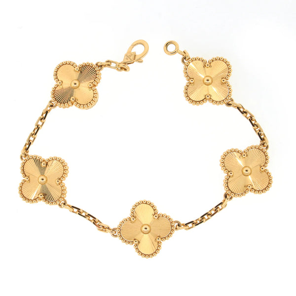 Van Cleef 5 motifs Gold bracelet