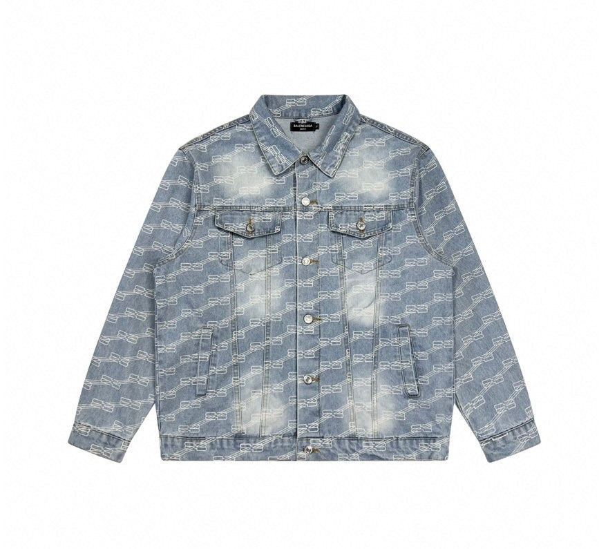Balenci. Monogrammed Denim Jacket