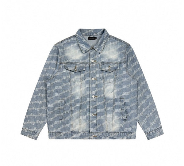 Balenci. Monogrammed Denim Jacket