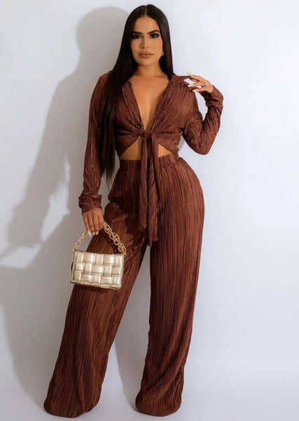 Classy Tie-up Pants Set