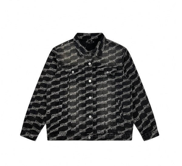 Balenci. Monogrammed Denim Jacket