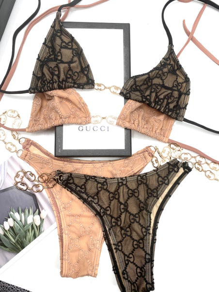 GG Embroidered Horsebit Bikini