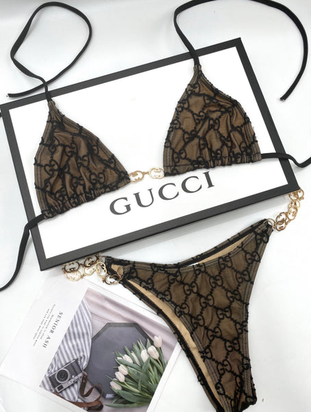 GG Embroidered Horsebit Bikini