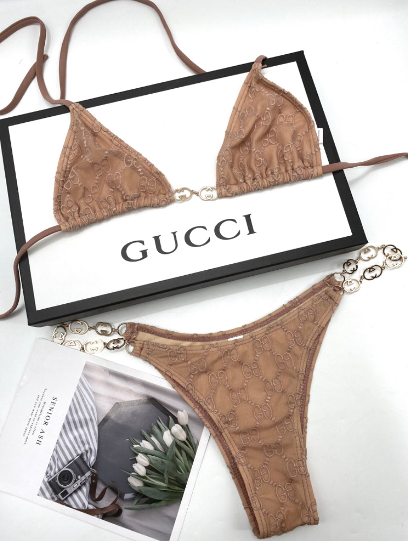 GG Embroidered Horsebit Bikini