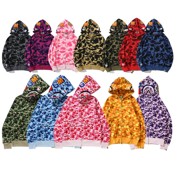 BAPE 1st Camo shark Zip hoodie