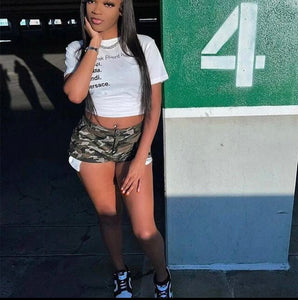 Camouflage cargo shorts